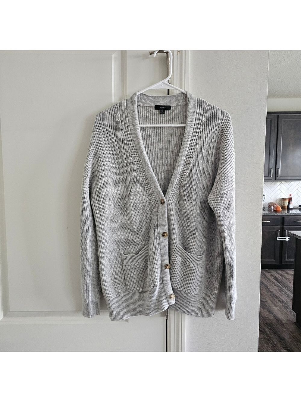 J. Crew Ribbed Cashmere V-Neck Cardigan Sweater Size XS - Picture 4 of 7